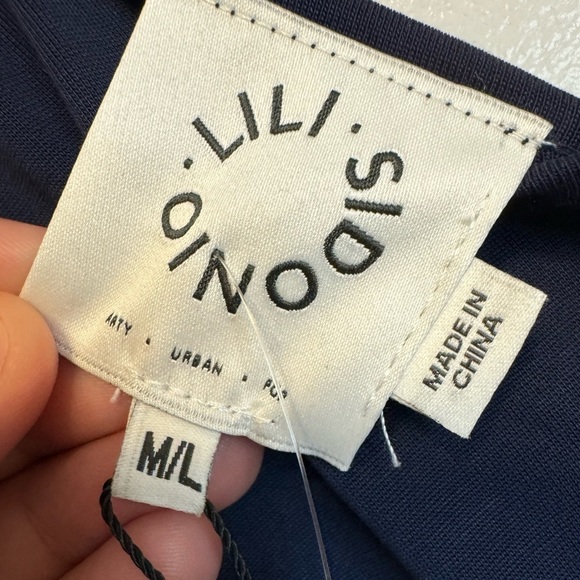 Lili Sidonio Navy Blue Back Cut Out Dress Size M/L NWT - Picture 11 of 14